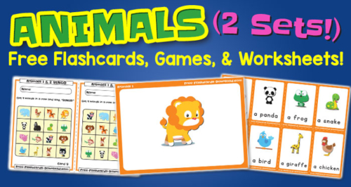 Free Animals Flashcards Games and Worksheets