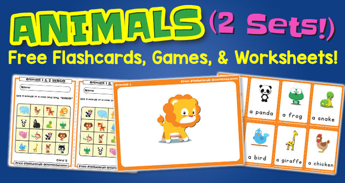 Free Animals Flashcards Games and Worksheets