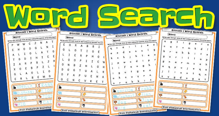 animals word search set1