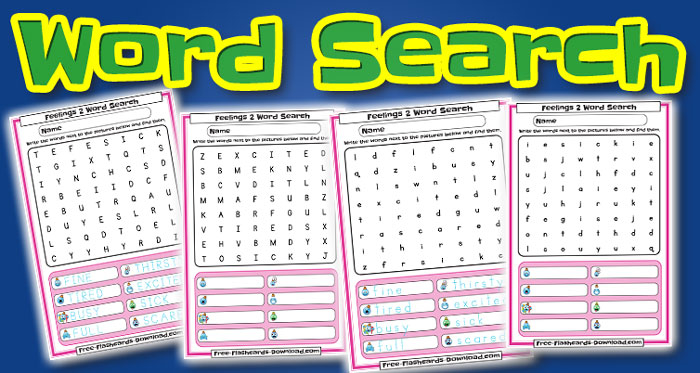 feelings word search set1