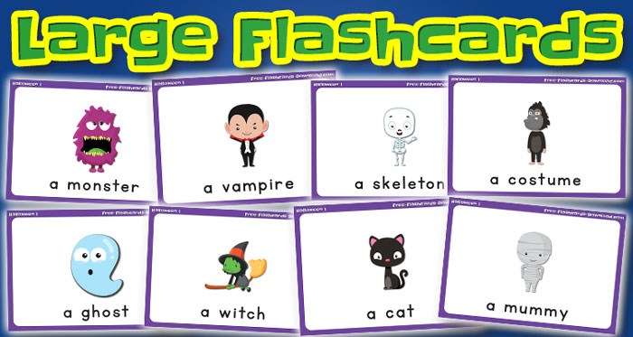 halloween large flashcards set1 captions