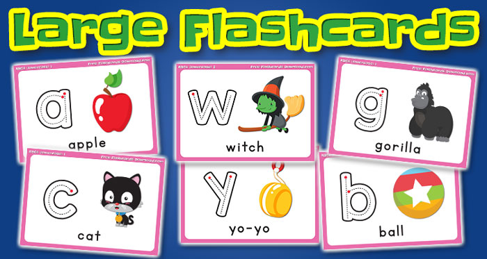 lowercase alphabet large flashcards