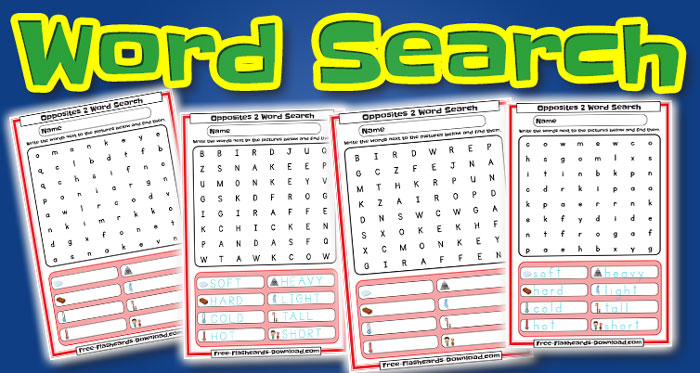 opposites word search set1