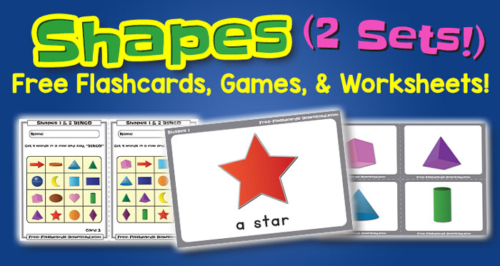 Free Shapes Flashcards Games and Worksheets