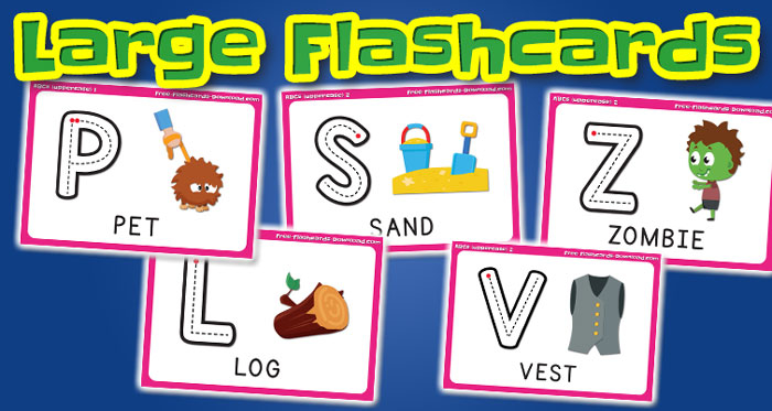 uppercase alphabet large flashcards