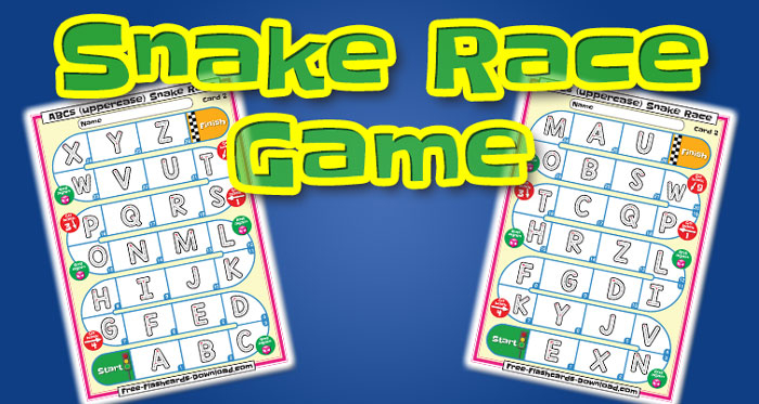 uppercase alphabet snake race game abcs