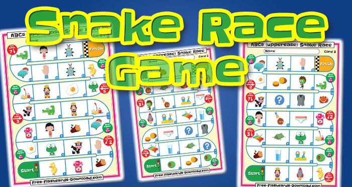 uppercase alphabet snake race game pics