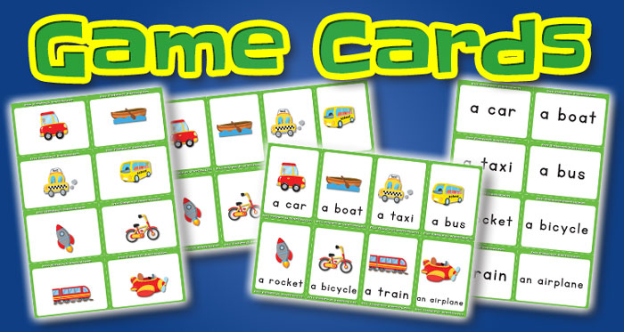 vehicles game cards set1