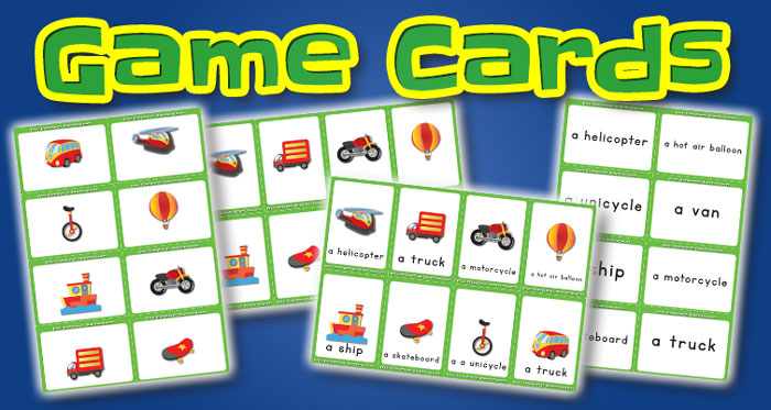 vehicles game cards set2