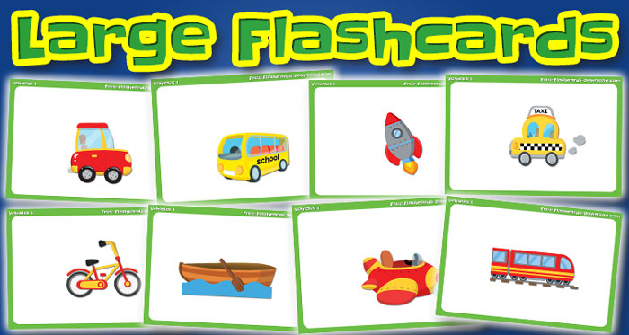 vehicles large flashcards set1