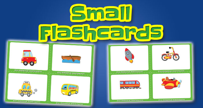 vehicles small flashcards set1