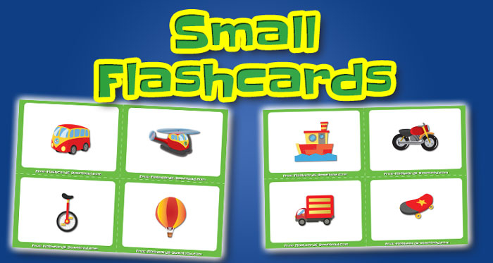 vehicles small flashcards set2