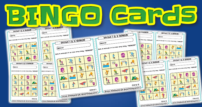 verbs bingo cards 10sets