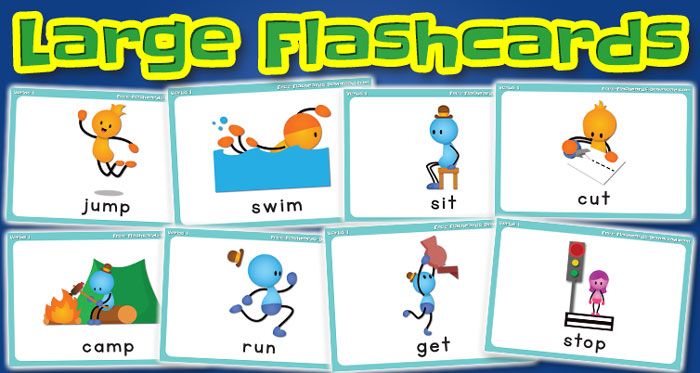 verbs large flashcards set1 captions