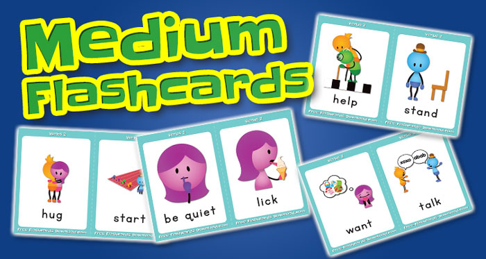 verbs medium flashcards set2 captions