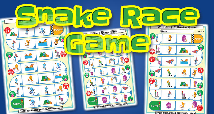 verbs snake race game