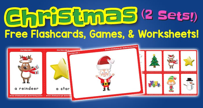 Free Christmas Flashcards Games and Worksheets
