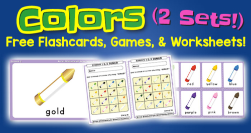 Free Colors Flashcards Games and Worksheets
