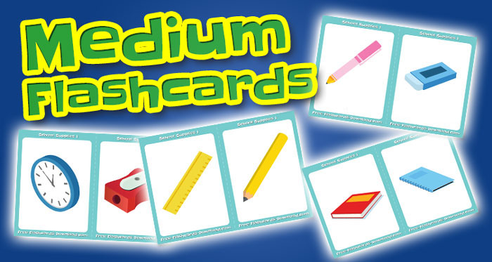 school supplies medium flashcards set1