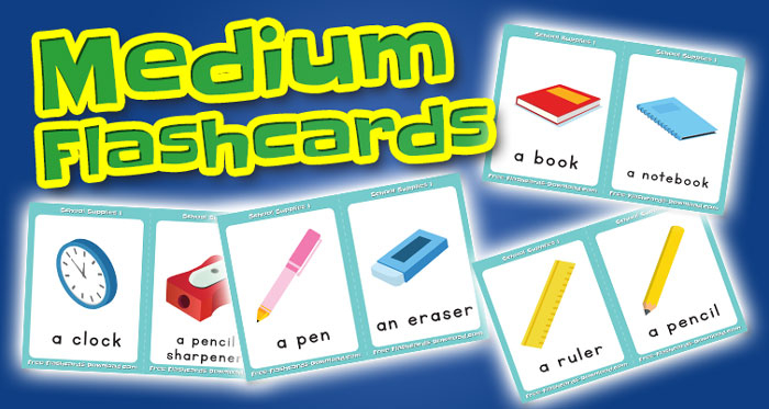 school supplies medium flashcards set1 captions