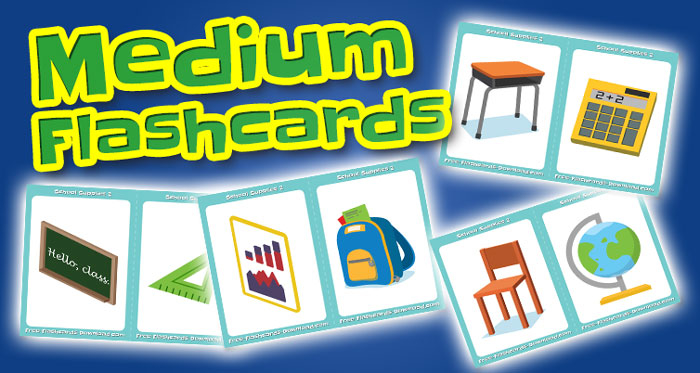 school supplies medium flashcards set2