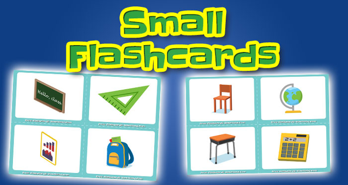 school supplies small flashcards set2