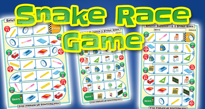 school supplies snake race game